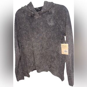 Danskin Hoodie Coastal French Terry Black Salt Pullover